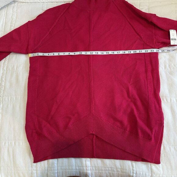 NEW Anthropologie Maeve Mock Neck Sweater Womens Size 1X Pink Tunic Crystal Soft - Picture 10 of 14